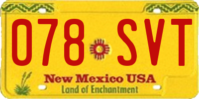 NM license plate 078SVT