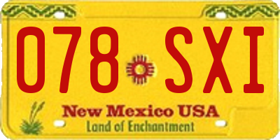 NM license plate 078SXI