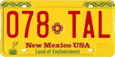NM license plate 078TAL