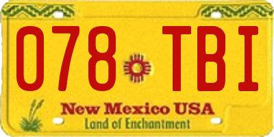 NM license plate 078TBI