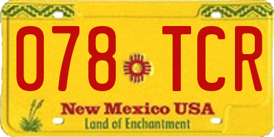 NM license plate 078TCR