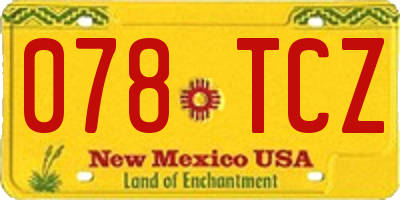 NM license plate 078TCZ
