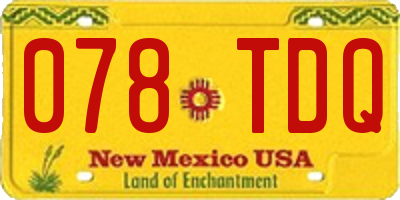 NM license plate 078TDQ