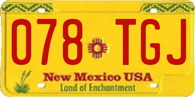NM license plate 078TGJ