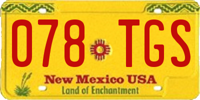 NM license plate 078TGS