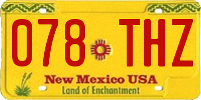 NM license plate 078THZ