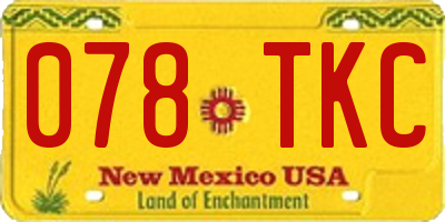 NM license plate 078TKC