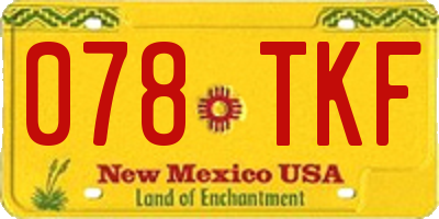 NM license plate 078TKF