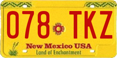 NM license plate 078TKZ