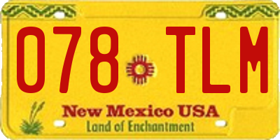 NM license plate 078TLM