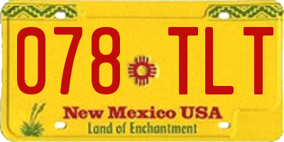 NM license plate 078TLT