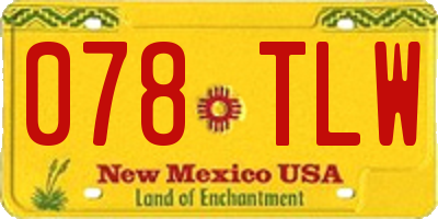 NM license plate 078TLW