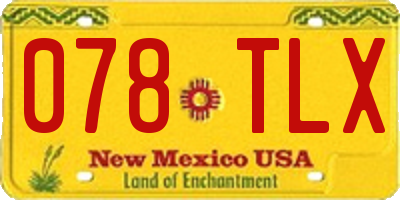 NM license plate 078TLX