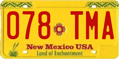 NM license plate 078TMA