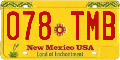 NM license plate 078TMB