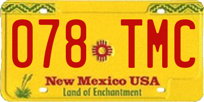 NM license plate 078TMC