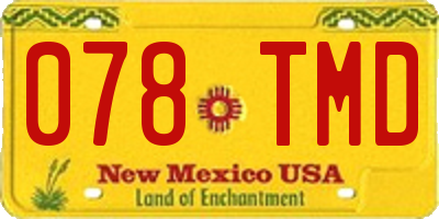 NM license plate 078TMD