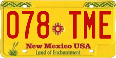 NM license plate 078TME