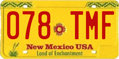 NM license plate 078TMF