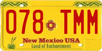NM license plate 078TMM