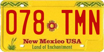 NM license plate 078TMN