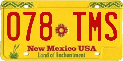 NM license plate 078TMS