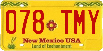 NM license plate 078TMY
