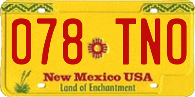 NM license plate 078TNO