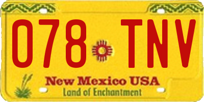 NM license plate 078TNV