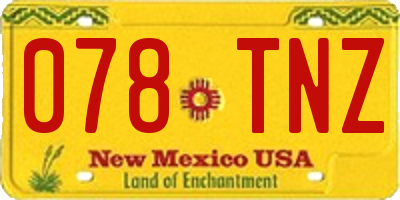 NM license plate 078TNZ