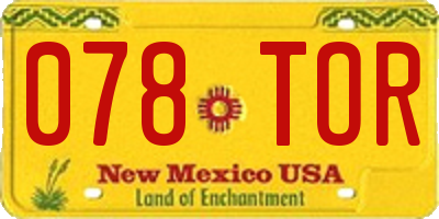 NM license plate 078TOR
