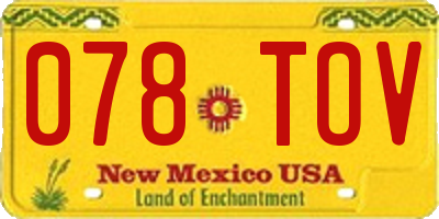 NM license plate 078TOV