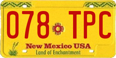 NM license plate 078TPC