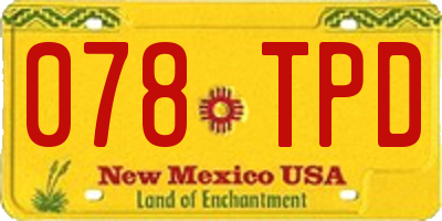 NM license plate 078TPD