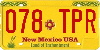 NM license plate 078TPR