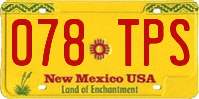 NM license plate 078TPS