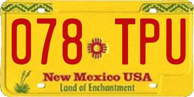 NM license plate 078TPU