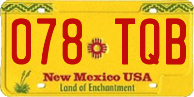 NM license plate 078TQB