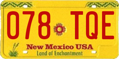 NM license plate 078TQE