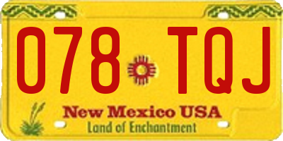 NM license plate 078TQJ