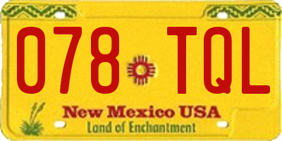 NM license plate 078TQL