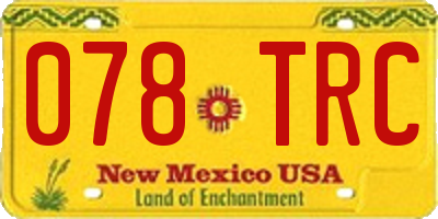 NM license plate 078TRC