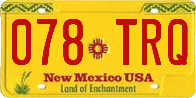 NM license plate 078TRQ