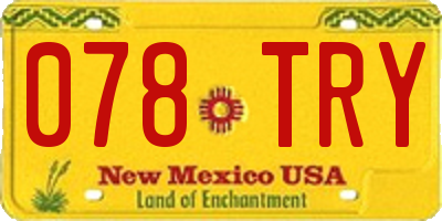 NM license plate 078TRY