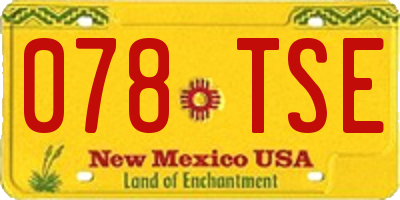 NM license plate 078TSE