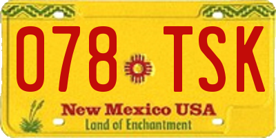 NM license plate 078TSK