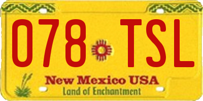NM license plate 078TSL