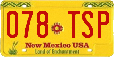 NM license plate 078TSP