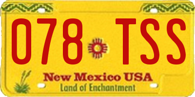 NM license plate 078TSS