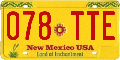 NM license plate 078TTE
